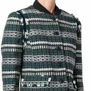 Tory Burch Horsebit Tweed and Sequin Bomber Blazer